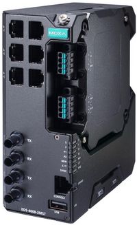 Moxa 8-port managed Ethernet switch, dual power supply 12/24/48 VDC, Extended Temp - W128778208
