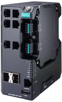Moxa Managed Gigabit Ethernet switch with 4*10/100BaseT(X) ports, 2*10/100/1000BaseT(X), 2*100/1000BaseSFP ports, EXT Temp - W128778200
