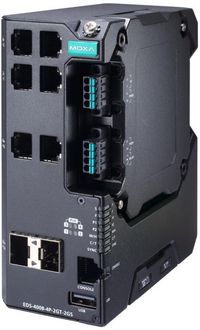 Moxa 8-port managed Ethernet switch(4*POE),  88 to 300 VDC, 85 to 264 VACExtended Temp - W128778216