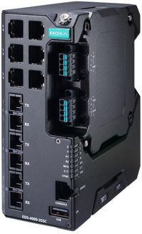 Moxa 9-port managed Ethernet switch,  88 to 300 VDC, 85 to 264 VAC, Extended Temp - W128778224