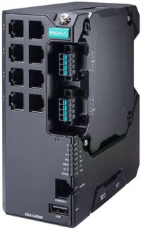 Moxa 8G-port full Gigabit managed Ethernet switch, 88 to 300 VDC, 85 to 264 VAC, Extended Temp - W128778244