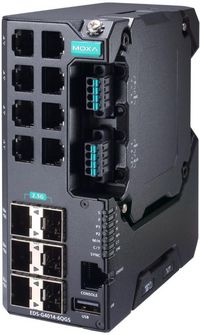 Moxa 12G-port full Gigabit managed Ethernet switch, 88 to 300 VDC, 85 to 264 VAC - W128778252
