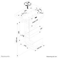 Neomounts Neomounts by Newstar Slidable Under Desk PC Mount (Suitable PC Dimensions -Height: 39-54 cm / Width: 13-23 cm) - Black - W124385696