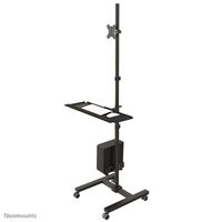 Neomounts Newstar Mobile Work Station Floor Stand for monitor (10"-32"), keyboard, mouse & PC - Black - W124750744