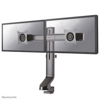 Neomounts Newstar Stylish Tilt/Turn/Rotate Desk Stand for two 10-27" Monitor Screens, Height Adjustable - Black - W124350764