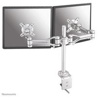 Neomounts by Newstar Neomounts by Newstar Full Motion Dual Desk Mount (clamp) for two 10-30" Monitor Screens, Height Adjustable - Silver - W124650697