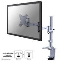 Neomounts by Newstar Neomounts by Newstar Full Motion Desk Mount (clamp & grommet) for 10-30" Monitor Screen, Height Adjustable - Silver - W125150291