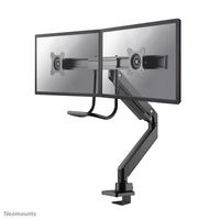 Neomounts NM-D775DXBLACK Full Motion Dual desk monitor arm (clamp & grommet) with crossbar and handle for two 10-32" Monitor Screens, Height Adjustable (gas spring) - Black - W128371317