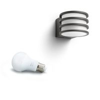 Philips by Signify Hue White Lucca Outdoor wall light Includes E27 LED bulb Warm white light (2700 K) Smart control with Hue bridge* - W124838606