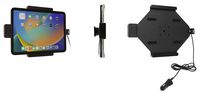 Brodit Holder med fjærlås. Med USB-kabel Type-C + cigg-kontakt adapter med 2 USB portar: Type-A och Type-C. Med kulled. 12/24 Volt. APPLE iPad 10th Gen (A2696, A2757, A2777) - W128795099