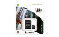 Kingston 128 GB, microSDXC, Class 10, UHS-I, 3.3 V, SD adapter - W126824440