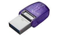Kingston Technology DataTraveler microDuo 3C lecteur USB flash 64 Go USB Type-A / USB Type-C 3.2 Gen 1 (3.1 Gen 1) Violet, Acier inoxydable - W127289271