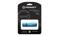 Kingston Ironkey Vp50 Usb Flash Drive 64 Gb Usb Type-C 3.2 Gen 1 (3.1 Gen 1) Black, Blue - W128283429
