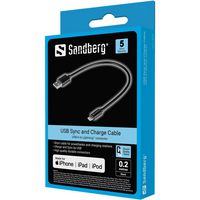 Sandberg USB>Lightning MFI 0.2m Black - W125503231