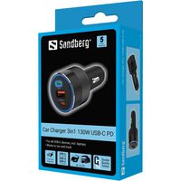 Sandberg Car Charger 3in1 130W USB-C PD - W127090711