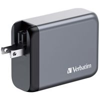 Verbatim GNC-100 GaN Charger 100W with 2 x USB-C® PD 100W. 1 x USB-C® PD 65W / 1 x USB-A QC 3.0 (EU/UK/US) - W128807228