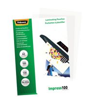 Fellowes A3 Glossy 100 Micron Laminating Pouch - 100 Pack - W128253800