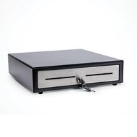 Star Micronics CD4-1416BKSS48 - Cash Drawer, Black, Stainless Steel, 350mm x 405mm, Printer Driven, 4 Note  8 Coin, Cable Included - W127025956
