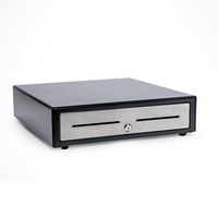 Star Micronics CD4-1416BKSS48 - Cash Drawer, Black, Stainless Steel, 350mm x 405mm, Printer Driven, 4 Note  8 Coin, Cable Included - W127025956