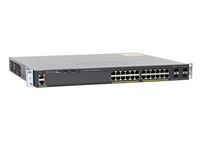 Cisco Catalyst 2960-X, 24 x 10/100/1000 Ethernet, 4 x SFP, APM86392 600MHz dual core, DRAM 512MB, Flash 128MB, PoE 370W, LAN Base - W124478742