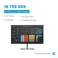 HP HP Z27q G3 QHD LED display 68.6 cm (27") 2560 x 1440 pixels Quad HD Silver - W128830031