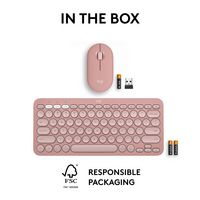 Logitech Pebble 2 Combo Keyboard Mouse Included Rf Wireless + Bluetooth Qwerty Us International Pink - W128825851