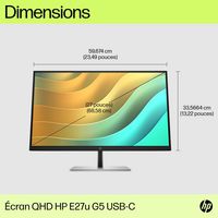 HP HP E27U G5 Computer Monitor 68.6 Cm (27") 2560 X 1440 Pixels Quad Hd Lcd Black - W128832067