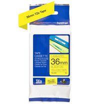 Brother Laminated P-touch Labelling Tape, 36mm, 8m, Black/Yellow - W124476507