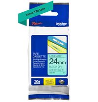 Brother Tape Black on Green 24mm - W124576404