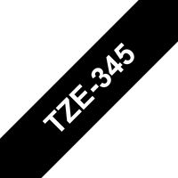 Brother Laminated labelling tape TZe-345, White On Black Labelling Tape – 18mm wide X 8m - W124676523