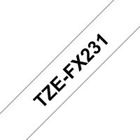 Brother TZeFX231, 12mm (0.47") Black on White Flexible ID Tape 8m (26.2 ft) - W124676526