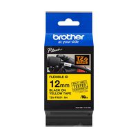 Brother TZeFX631, 12mm (0.47") Black on Yellow Flexible ID tape 8m (26.2 ft) - W124876129
