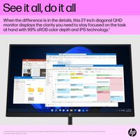 HP HP E27q G5 computer monitor 68.6 cm (27") 2560 x 1440 pixels Quad HD LCD Black, Silve - W128229795