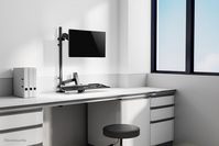 Neomounts by Newstar DS90-325BL1 height adjustable desk mounted workstation for 17-32" screens, keyboard and mouse - Black - W128820636