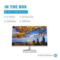 HP HP M27f computer monitor 68.6 cm (27") 1920 x 1080 pixels Full HD LCD Black, Silver - W128836484