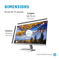 HP HP M27f computer monitor 68.6 cm (27") 1920 x 1080 pixels Full HD LCD Black, Silver - W128836484