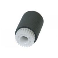 HP Paper pickup roller - Gray spongy rubber roller on a white cylinder and 24-tooth white gear on one side - W124872116