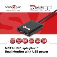 Club3D Multi Stream Transport Hub DisplayPort 1.2 Dual Monitor - W124447757