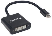 Manhattan Mini DisplayPort to DVI-I Dual-Link Adapter Cable, Active, Male to Female, 19.5cm, Black, Polybag - W124801874