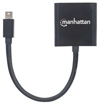 Manhattan Mini DisplayPort to DVI-I Dual-Link Adapter Cable, Active, Male to Female, 19.5cm, Black, Polybag - W124801874