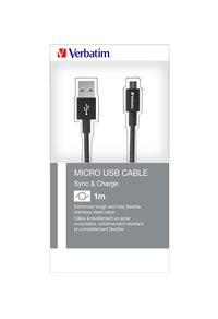 Verbatim Micro USB Sync & Charge Cable, 1m, Black - W125304530