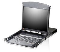 Aten 16-Port Dual Rail LCD KVM Switch LCD Console + Cat 5 High-Density KVM Switch with KVM over IP - W124460149