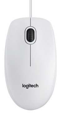 Logitech B100 Optical USB Mouse, USB Type-A, White - W124882218