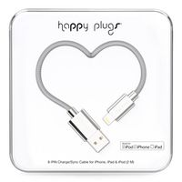 Happy Plugs 2 m, Charge/Sync Cable, Silver - W124840060