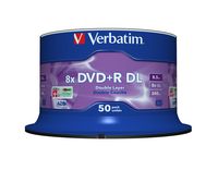 Verbatim DVD+R Double Layer 8x Matt Silver 50pk Spindle - W124914841