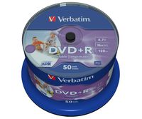 Verbatim DVD+R Wide Inkjet Printable No ID Brand, 50pcs - W124914766