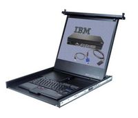 IBM 172317X, 1U, Clam-shell, 17.0'' TFT, 1280x1024/75Hz, VGA, IEC/2.4m (8ft), 36W, 12300, keyboard, silver - W124803058
