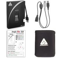 Apricorn 256GB Aegis Bio 3.0 SSD, Biometric USB 3.0 Solid State Drive, 256-bit AES-XTS Hardware Encryption - W124784007