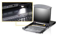 Aten 16-Port Dual Rail LCD KVM Switch LCD Console + Cat 5 High-Density KVM Switch with KVM over IP - W125059835