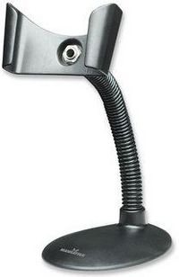 Manhattan Handheld Barcode Scanner Stand, Gooseneck with base, suitable for table mount or wall mountable, Black - W125087743